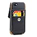 Huawei Ascend Mate 2 / Ascend XT~ Premium Vertical Black/Brown Faux Leather Pouch Credit Card Wallet Case Swivel Belt Clip Carrying Holster {Great Fits Thin Protective Cover Or Naked Phone}(ID Ver)