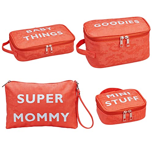 Printe Diaper Bag Organizing Bags Set of 4, Water Resistant Packing Cubes, Diaper Bag Organizer