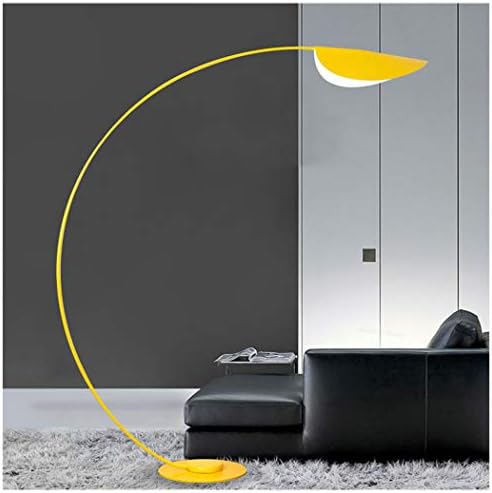 AXIANQI Floor Lamp Nordic Postmodern Eye Protection Fishing Lamp LED Remote Control Living Room Sofa Villa Large Leaf Fishing Floor Lamp Acrylic Yellow (color : Yellow, Size : 50 * 207cm-220v)