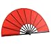 HONSHEN Chinese Folding Fan Hand Fan Performance Fan Nylon-Cloth Fan 13 inch (Red)