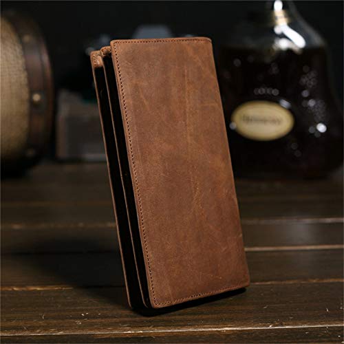 Men\'s Vintage Genuine Leather Long Wallets Bifold Wallet Multi Card Slim Holder Case for Men