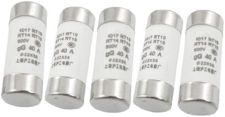 eDealMax 5 pièces 500V 40A cylindre Cap céramique Coup Rapide Fuse Liens 22x58mm