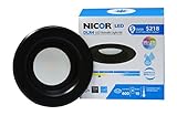 NICOR Lighting 4-Inch Dimmable 2700K LED Remodel Downlight Retrofit Kit for Recessed Housings, Black Trim (DLR4-3006-120-2K-BK)