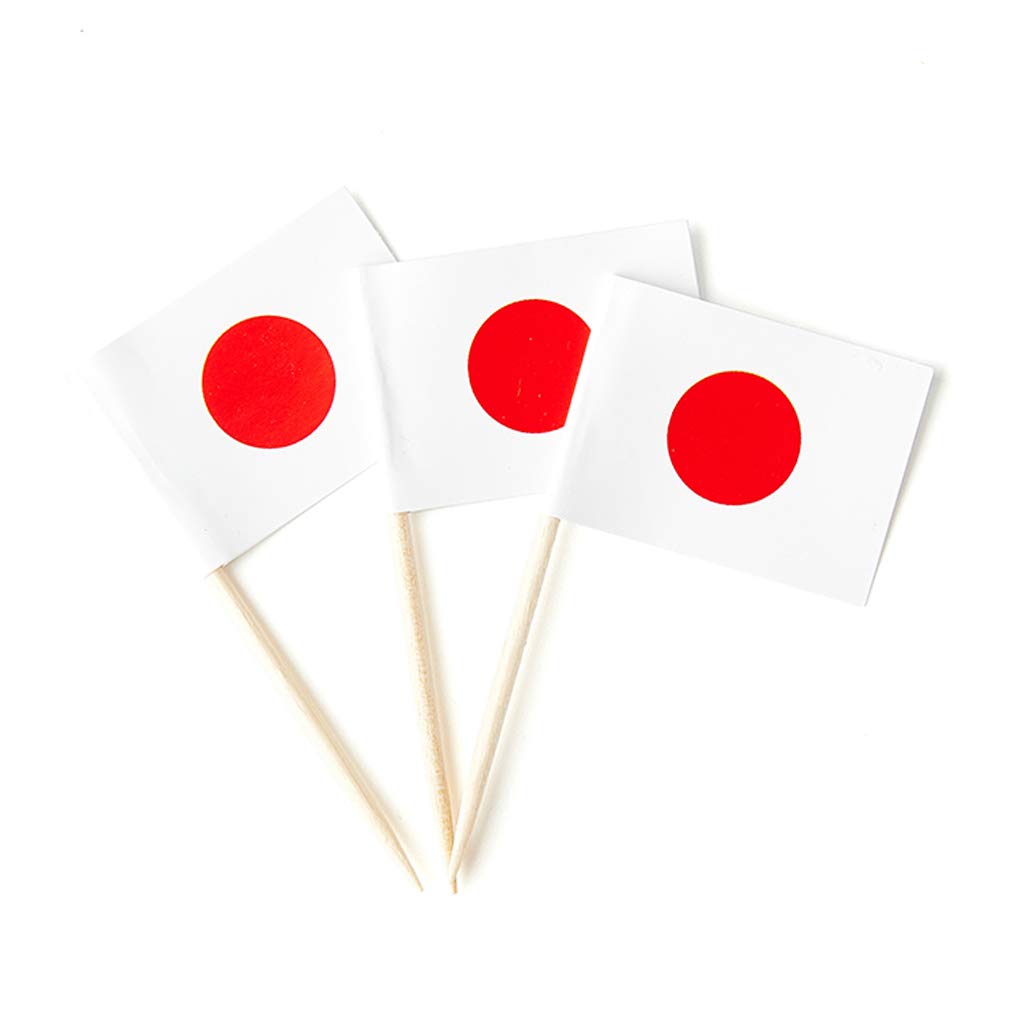 Japan Flag Japanese Flag, Small Mini Japan Toothpick Flags for Food, Cupcakes, Cocktails, Appetizers, Bar Party Decorations