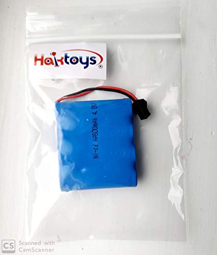 Haktoys Ni-cd 4.8V 500mAh Replacement Car Battery Part Compatible HAK101 (Not HAK104) RC Stunt Car and Other Compatible RC Hobby Products - Colors May Vary - Thumbnail 4