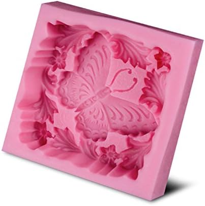 BAKER DEPOT Butterfly Soft Silicone Mold for Soap Handmade Soap Molds Fondant Mold Pink Color