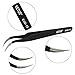 BEYELIAN Eyelash Extension Tweezers, Curved Tip Volume Lash Tweezers, Professional Lash Extension Tweezers, ESD-15