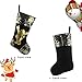 WEWILL 18'' Luxury Gold Christmas Stockings Shiny Bag for Kids, Family, Set of 3,Santa, Snowman, Reindeer