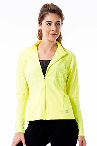 Kurve Sport Women's Lightweight Active Performance Track Jacket (Large, Volt)