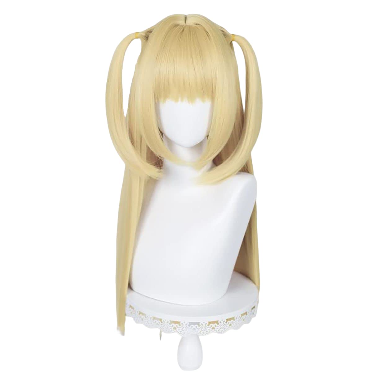 PWEINCY Long Gloden Ponytails Wig with Bangs for Women Halloween