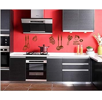 Utensilios de cocina pegatinas de pared PVC restaurante cocina ...