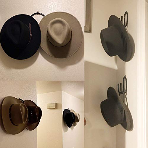 4 Pcs Cowboy Hat Rack Wall Mount Cowboy Hat Organizer Fedora Hat Hanger Straw Hat Holder Storage