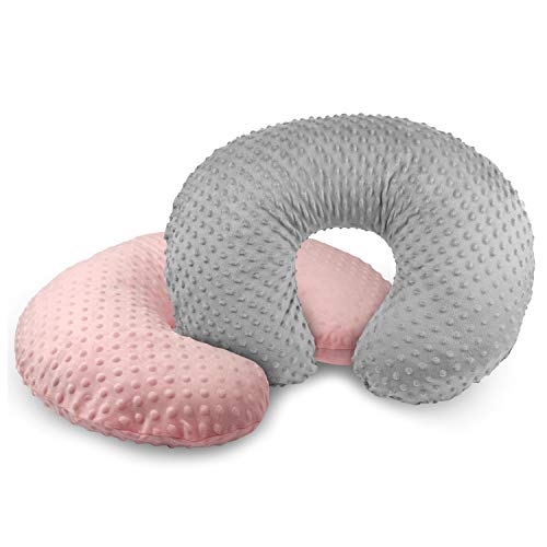 vextronic minky - funda de almohada de lactancia, paquete de 2 fundas de almohada de lactancia para madres que amamantan, ajuste ultra suave, almohadas y posicionadores de lactancia estándar para bebés y niñas