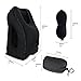 HOMCA Travel Pillow, Portable Head Neck Rest Inflatable Pillow from, Design for Airplanes, Cars, Buses, Trains, Office Napping, Camping - Includes Free Eye Mask (Black)