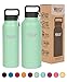 Healthy Human Stainless Steel Water Bottle | Double Walled Vacuum Insulated Water Thermos for Adults | Eco-Friendly Travel Bottles with Leak Proof Lid (Seamist, 32 oz/ 946 ML)
