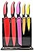 Kitchenson RAZOR SHARP 6-Piece Colored Kitchen Knife Set with Acrylic Knife Block, Non-Stick Colorful Knife Set, Stainless Steel Blade Anti-Slip Handle, Chef, Bread, Slicer, Utility, & Paring Knife