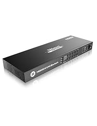 Interruptor KVM TESmart de 8 puertos, HDMI 4K 30 Hz Ultra HD de grado empresarial, RS232, puerto LAN, control IP, escaneo automático, montaje en rack [control de ocho ordenadores, portátiles, servidores con un monitor de vídeo, teclado y ratón]