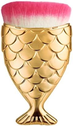 Start Gold Brush Fish Scale Fishtail Bottom Powder Foundation Makeup Cosmetic Brush (1PC Flat Head)