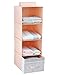 iwill CREATE PRO Cute Peachy Hanging Closet Storage Shelf for Baby Clothes & Accessories, 4 Compartment & 1 Collapsible Drawer, Good for Girls Room