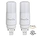 Silverlite [Plug&Play] 7w(18w CFL Equivalent) LED Stick PL Bulb GX23-2 Pin Base, 700LM, Warm White(3000k), Driven by 120-277V and CFL Ballast, UL Classified, 2 Pack