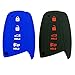 Alegender Qty(2) 4-Button Smart Key Fob Case Cover Holder Skin for for 2015-2016 Hyundai Genesis 2016 2017 2018 Santa Fe 2014 2015 Equus 2015 Azera Black Blue