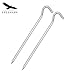 Freehawk 10Pcs Tent Pegs with Hook, Tent Stakes Aluminum Alloy Garden Stakes, Tent Stakes Camping Tents with Tent Pegs Bags for Camping Trip, Hiking, Gardening, Other Outdoor Activities in Silver