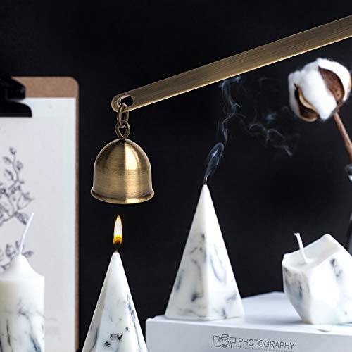 DANGSHAN Candle Snuffer Candle Accessory Set, 3 in 1 Candle Wick Trimmer, Candle Wick Dipper, Candle Snuffers (Bronze)