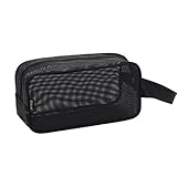 Moyad Mesh Shower Caddy Portable Toiletry Tote Gym Bag for College Dorm Bathroom (Black)
