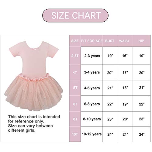 Jane Shine Girls Skirted Leotard, Glitter Dance Tutu Skirted Dress, Short Sleeve Ballet Dancewear for Babies & Girls - Thumbnail 6