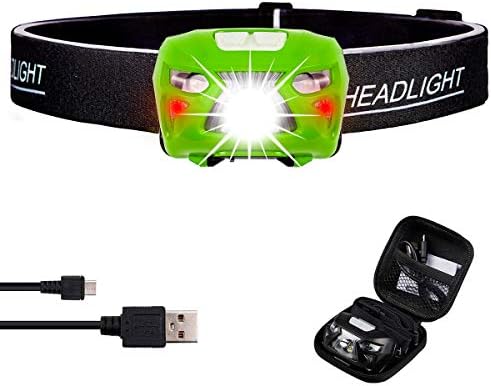 500 Lumens Ultra Bright Hands-free Cree LED Headlamp - Rechargeable Last 48 Hours, 8 Modes White Red Led Lamp, Lightweight with Portable Pouch, Best Headlight for Camping Hiking Many Lighting Use