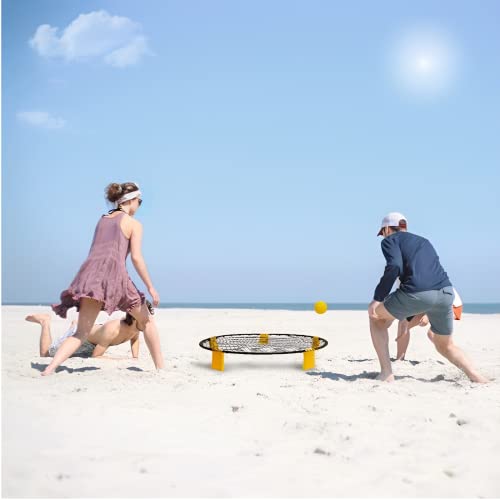 Beauenty Spikeball Game Set for Played Outdoors,Indoors,Lawn,Yard,Beach,Park,Beach Games for Boys,Girls,Teens, Adults,Family(Includes 3 Balls,Drawstring Bag and Rule Book)