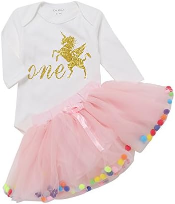 IEUUMLER Baby Girl Sleeveless Printed Tutu Dress 1st Birthday Tutu Set IU (A, 3-6M)