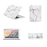 TOP CASE - 4 in 1 Bundle Deal Air 13-Inch Marble Pattern Hard Case, Keyboard Cover, Screen Protector and Sleeve Bag for MacBook Air 13