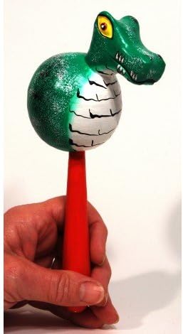 Alligator Animal Maracas - Hand Carved Handmade Wooden Musical Instrument - (MRC-AALG)