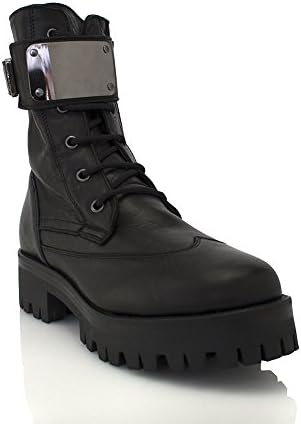 Fred Segal Feet Anna Fidanza Lug Sole Combat Boot With Laces, Zipper, and Side Buckle