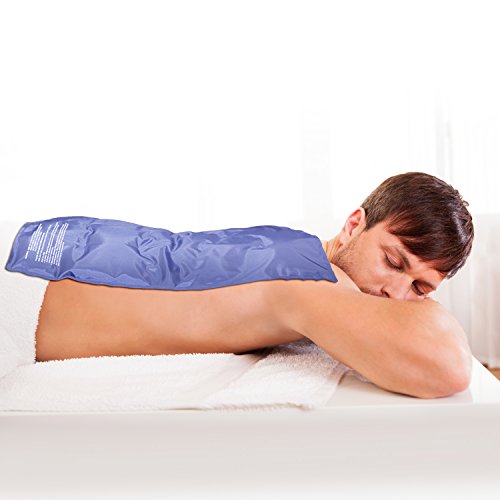 Inerzen Hot and Cold Full Body and Back Reusable Therapy Gel Pad - Relief for Stomach Aches Pain, Tension, Sprains, Cramps, Stress, Swelling (Large - 14" x 22")