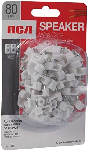 RCA AH12R Speaker Wire Clips, White, 0.25 inches (standard length)