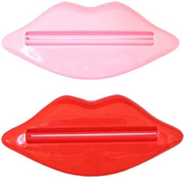 2pcs/pack Sexy Lip Kiss Bathroom Tube Dispenser Toothpaste Squeezer Toothpaste Tube Squeezer Tool (Random Color With package )