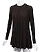 Made By Johnny MBJ WT991 Womens Round Neck Long Sleeve Pleats Detail Tunic Top XXXL Brown