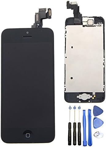 LLLtrade iPhone 5C LCD Display Screen Replacement Touch Digitizer Full Assembly with Home Button, Ear Piece, Front Camera, Frame, Metal Plate. and Repair Tool kit