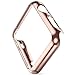 Creazy Stainless Steel Strap Watch Band+Adapter+Case Cover for Apple Watch 38mm (Rose Gold)