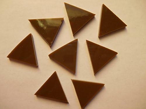 FortySevenGems 50 Pieces Brown Opaque Stained Glass Mosaic Triangle Tiles 1 Inch