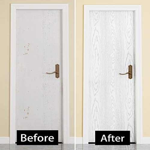 Livelynine White Peel and Stick Wallpaper Wood Contact Paper for