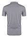 Coofandy Mens Short Sleeve Casual Striped Collar Slim Fit Polo Shirts Grey Large, Grey, Large
