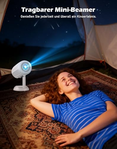 VGKE Mini Projector with Android App, 3D TOF Auto Focus, Automatic Keystone Correction, 16000 Lumens Full HD 4K Support, WiFi6 Bluetooth Portable Projector for Outdoor/Phone/Laptop, White