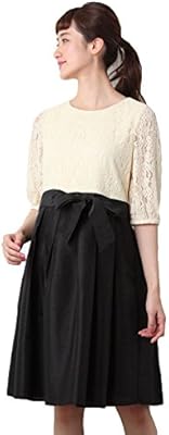 Amazon Co Jp Angeliebe エンジェリーベ マタニティ ワンピース 授乳口付き レース シャンタン ワンピ 妊婦服 お宮参り フォーマル 服 ファッション小物