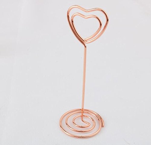 Heart Shape Photo Holder Stands Table Number Holders Place Card Paper Menu Clips for Weddings 10 Pack,Q896