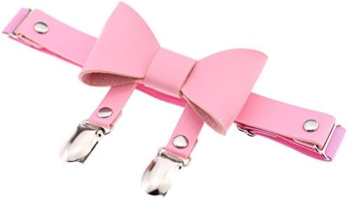 Women Ladies Bowknot Leg Garter Faux Leather Elastic Punk Thigh Ring Belt