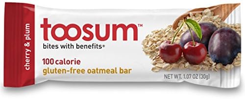 Toosum 100-Calorie, Gluten-Free Oatmeal Bars, Cherry &amp; Plum, 10 Count