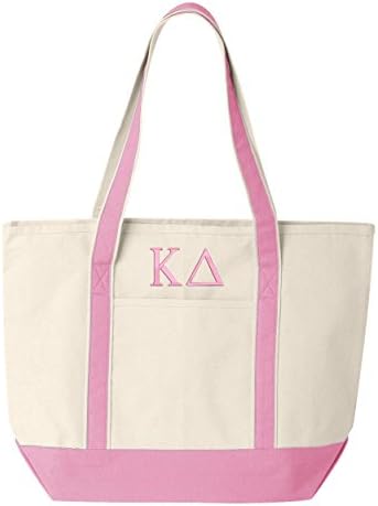Kappa Delta Large Canvas Tote Bag - Natural and Black